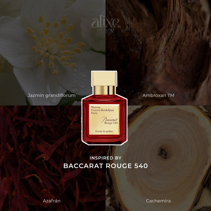 Perfume capilar Inspirado en baccarat rouge 540