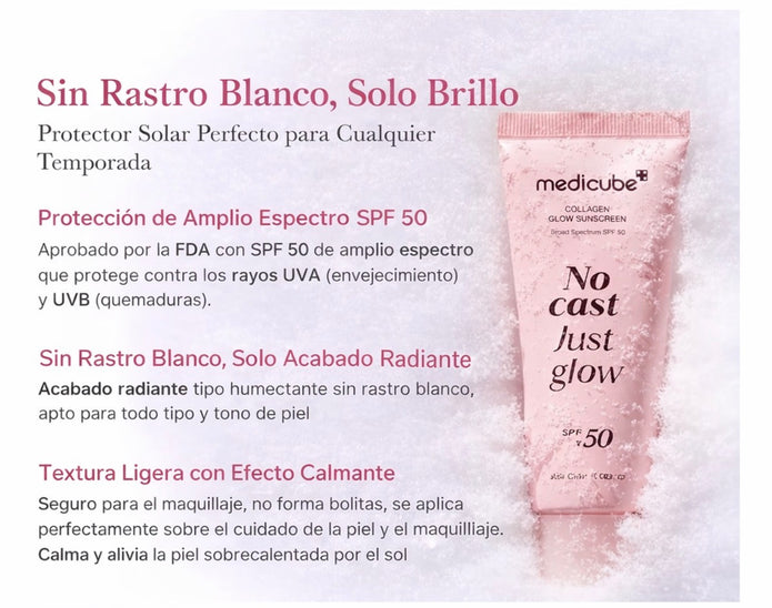 Protector solar + acabado radiante medicube