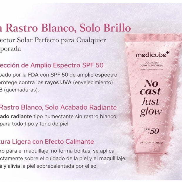 Protector solar + acabado radiante medicube