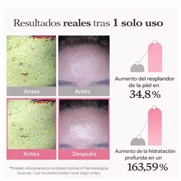 Mascarillas revitalizante con efecto glass skin inmediato medicube