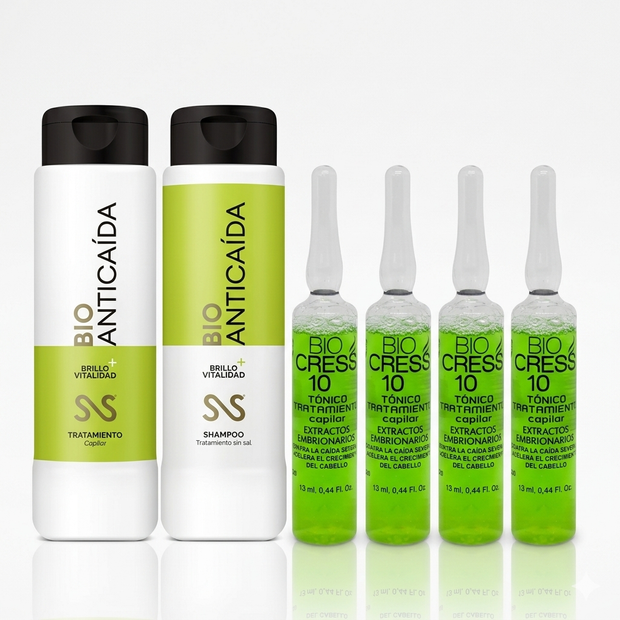 Kit biocress anti caida y brillo intenso