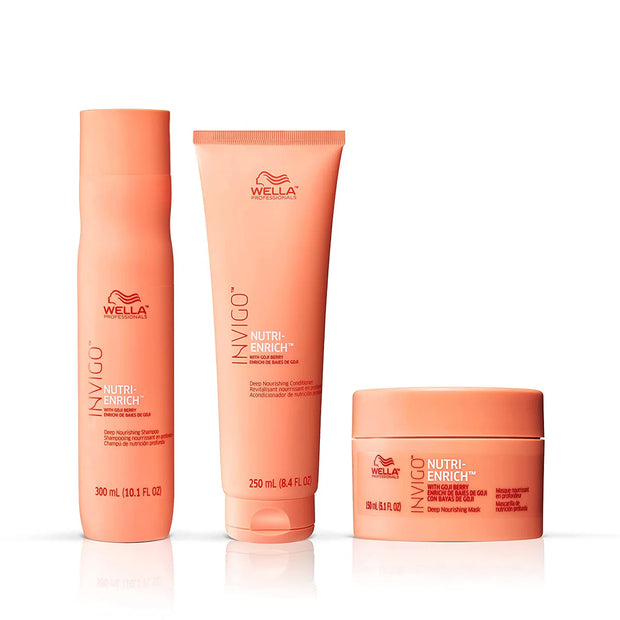 Kit nutri enrich wella para cabellos secos y debiles
